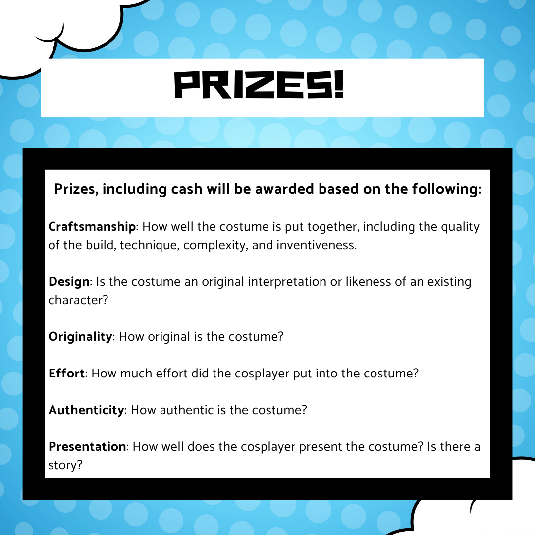 Cosplay contest prizes and judging criteria